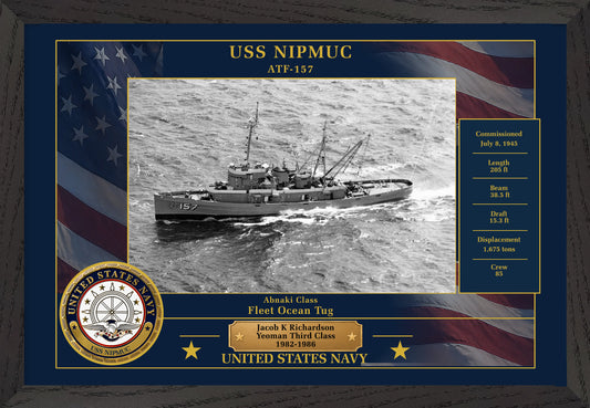 USS Nipmuc ATF-157 Framed Patriotic Photo