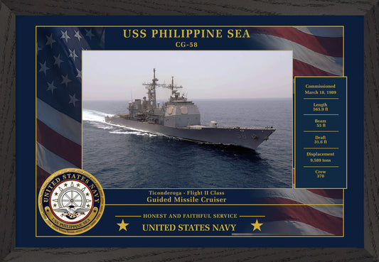 USS Philippine Sea CG-58 Framed Patriotic Photo