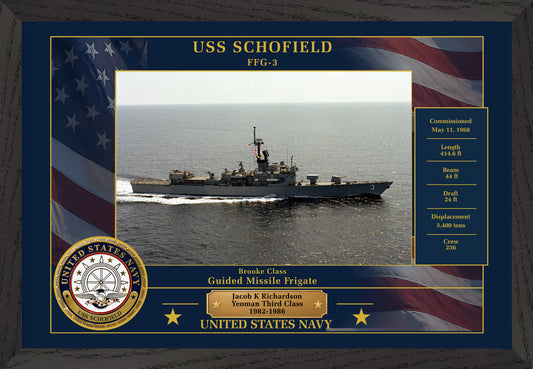 USS Schofield FFG-3 Framed Patriotic Photo