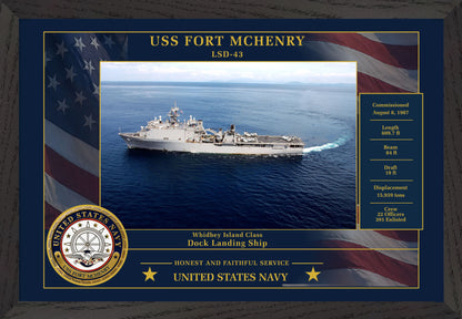 USS Fort Mchenry LSD-43 Framed Patriotic Photo