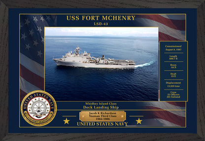 USS Fort Mchenry LSD-43 Framed Patriotic Photo