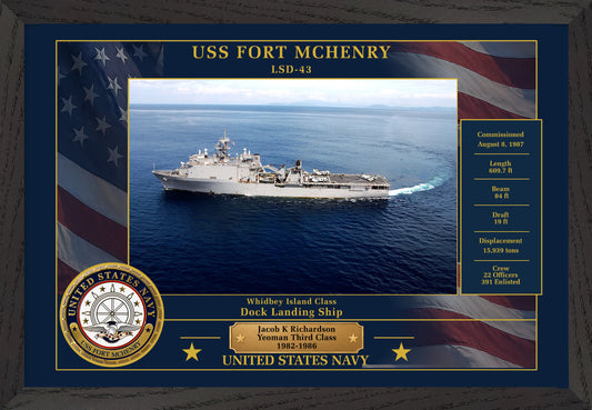 USS Fort Mchenry LSD-43 Framed Patriotic Photo