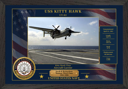 USS Kitty Hawk CV-63 Framed Patriotic Photo