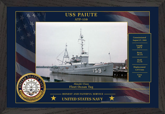 USS Paiute ATF-159 Framed Patriotic Photo