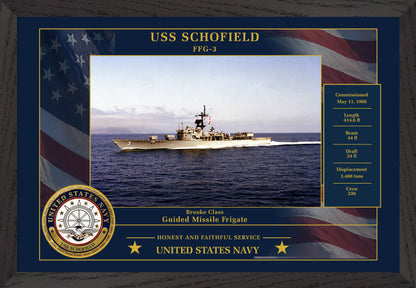 USS Schofield FFG-3 Framed Patriotic Photo