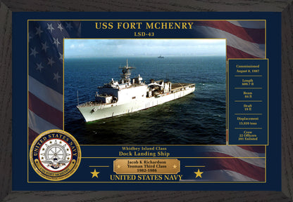 USS Fort Mchenry LSD-43 Framed Patriotic Photo