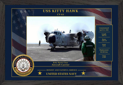 USS Kitty Hawk CV-63 Framed Patriotic Photo