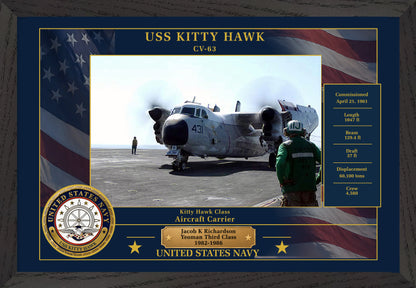 USS Kitty Hawk CV-63 Framed Patriotic Photo