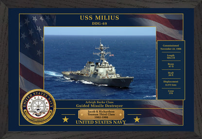 USS Milius DDG-69 Framed Patriotic Photo