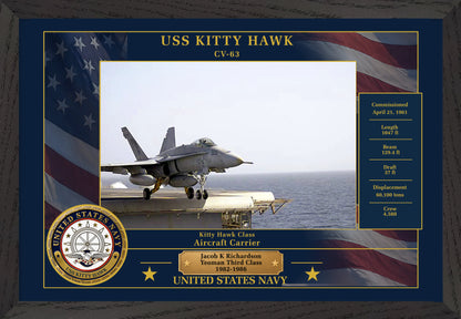 USS Kitty Hawk CV-63 Framed Patriotic Photo