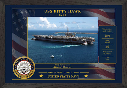 USS Kitty Hawk CV-63 Framed Patriotic Photo