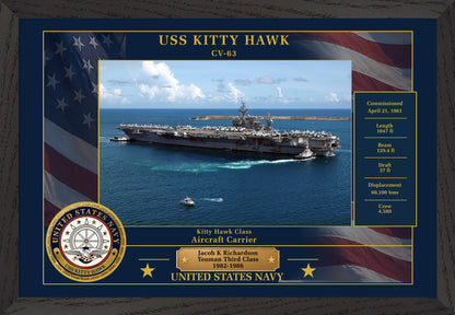 USS Kitty Hawk CV-63 Framed Patriotic Photo
