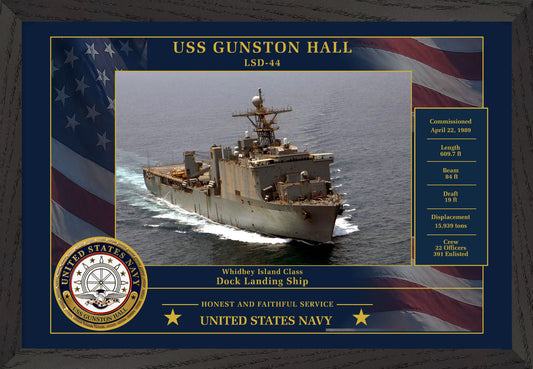 USS Gunston Hall LSD-44 Framed Patriotic Photo