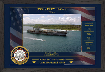 USS Kitty Hawk CV-63 Framed Patriotic Photo