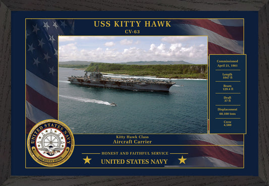 USS Kitty Hawk CV-63 Framed Patriotic Photo