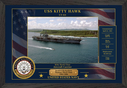 USS Kitty Hawk CV-63 Framed Patriotic Photo