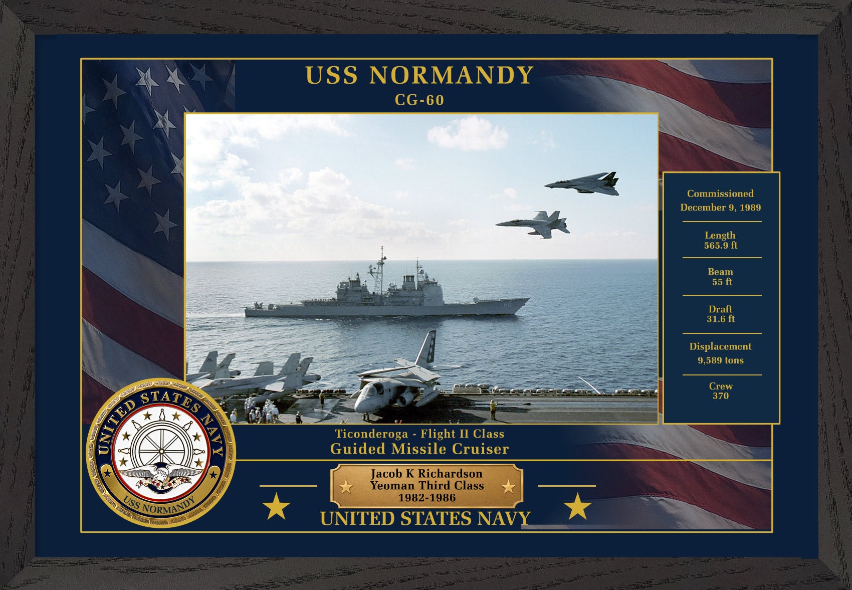 USS Normandy CG-60 Framed Patriotic Photo