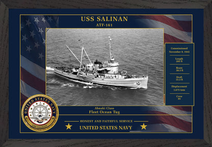 USS Salinan ATF-161 Framed Patriotic Photo
