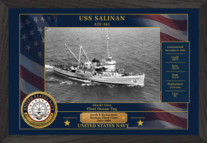 USS Salinan ATF-161 Framed Patriotic Photo