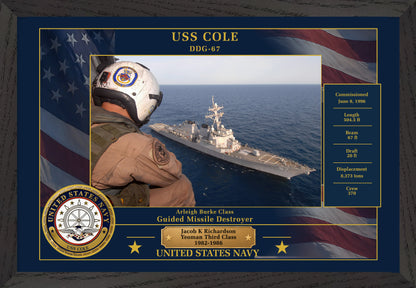 USS Cole DDG-67 Framed Patriotic Photo
