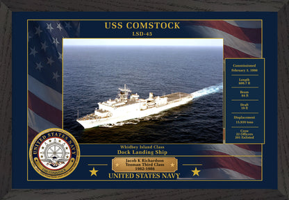 USS Comstock LSD-45 Framed Patriotic Photo