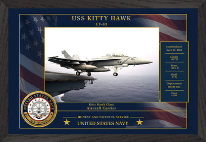 USS Kitty Hawk CV-63 Framed Patriotic Photo