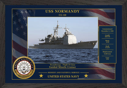 USS Normandy CG-60 Framed Patriotic Photo