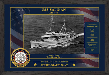 USS Salinan ATF-161 Framed Patriotic Photo