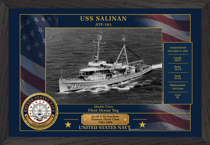 USS Salinan ATF-161 Framed Patriotic Photo