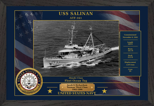 USS Salinan ATF-161 Framed Patriotic Photo