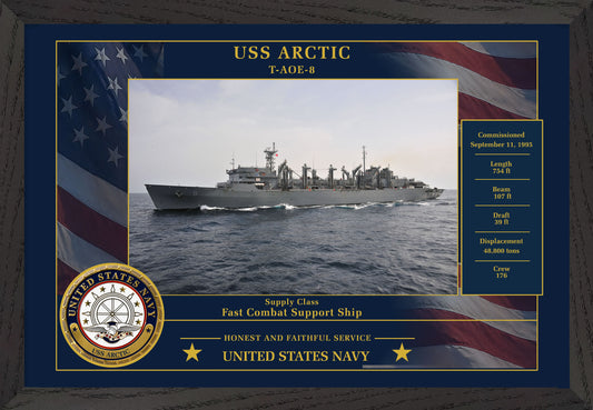 USS Arctic T AOE-8 Framed Patriotic Photo