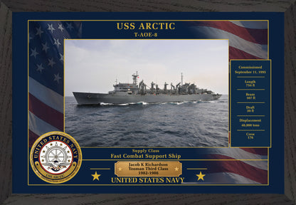 USS Arctic T AOE-8 Framed Patriotic Photo
