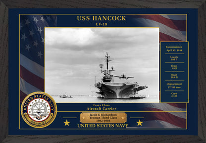 USS Hancock CV-19 Framed Patriotic Photo
