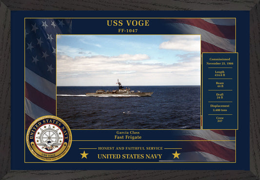 USS Voge FF-1047 Framed Patriotic Photo