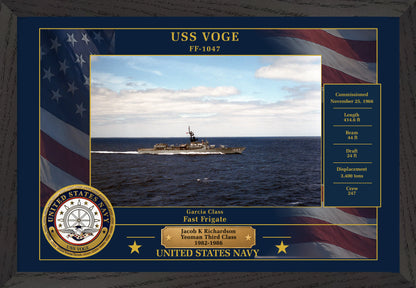 USS Voge FF-1047 Framed Patriotic Photo