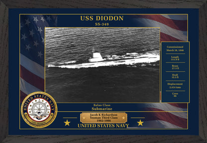USS Diodon SS-349 Framed Patriotic Photo