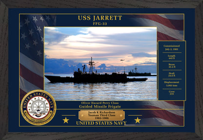 USS Jarrett FFG-33 Framed Patriotic Photo