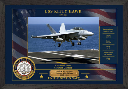 USS Kitty Hawk CV-63 Framed Patriotic Photo