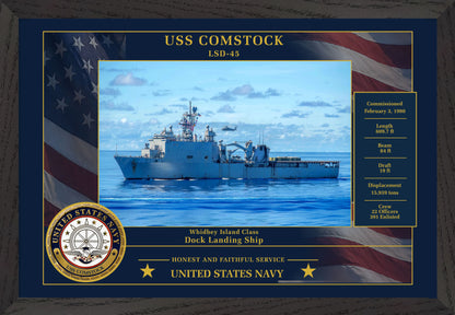 USS Comstock LSD-45 Framed Patriotic Photo