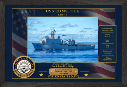 USS Comstock LSD-45 Framed Patriotic Photo