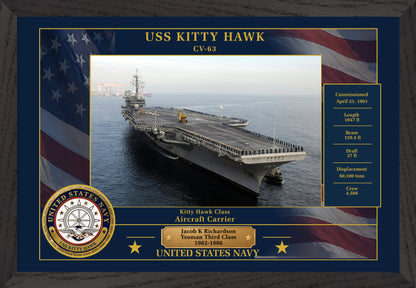 USS Kitty Hawk CV-63 Framed Patriotic Photo