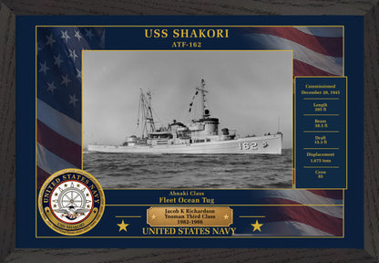 USS Shakori ATF-162 Framed Patriotic Photo