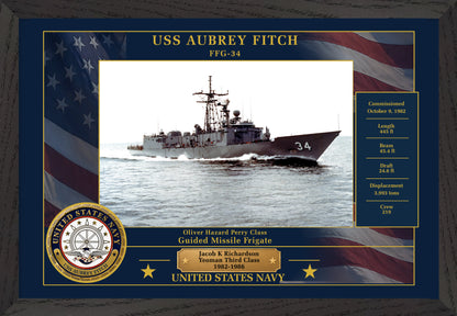 USS Aubrey Fitch FFG-34 Framed Patriotic Photo