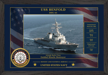USS Benfold DDG-65 Framed Patriotic Photo