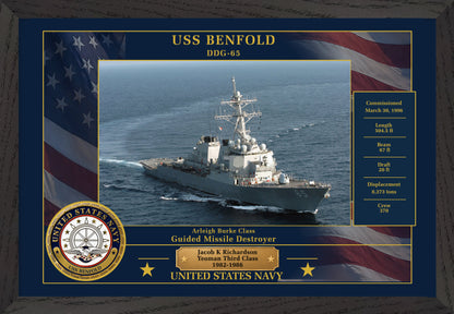 USS Benfold DDG-65 Framed Patriotic Photo