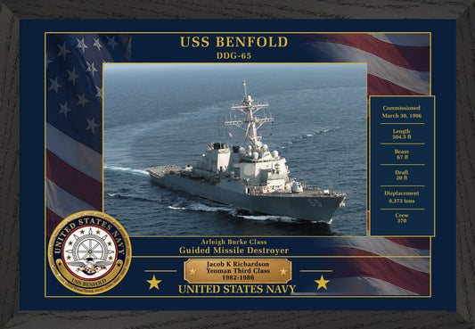 USS Benfold DDG-65 Framed Patriotic Photo