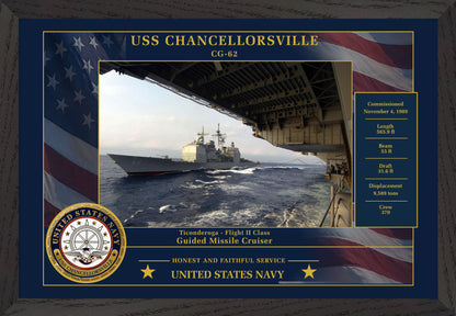 USS Chancellorsville CG-62 Framed Patriotic Photo