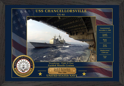 USS Chancellorsville CG-62 Framed Patriotic Photo