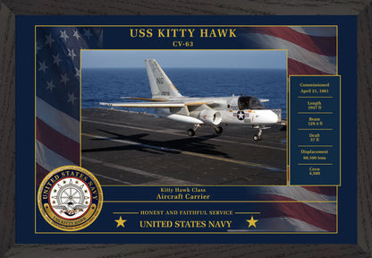 USS Kitty Hawk CV-63 Framed Patriotic Photo