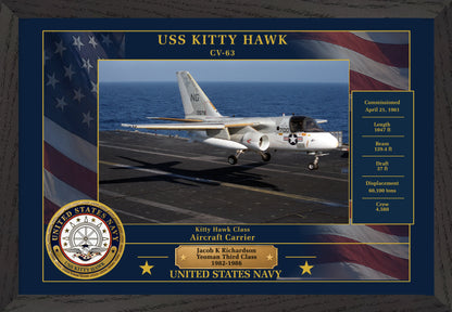 USS Kitty Hawk CV-63 Framed Patriotic Photo